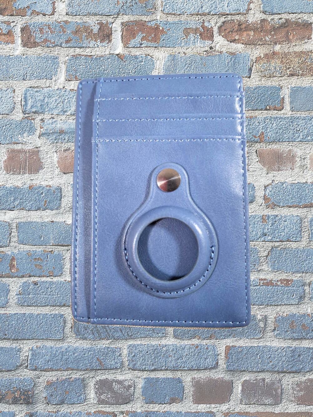 Front Pocket Air Tag Wallet RFID Blocking 3 x 4 Inches Light Blue